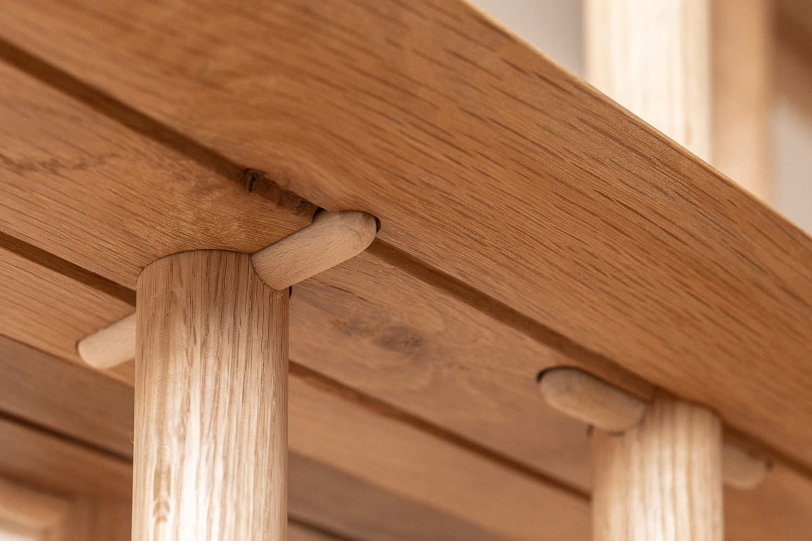 Hand-crafted wood joinery detail - invisible connections
